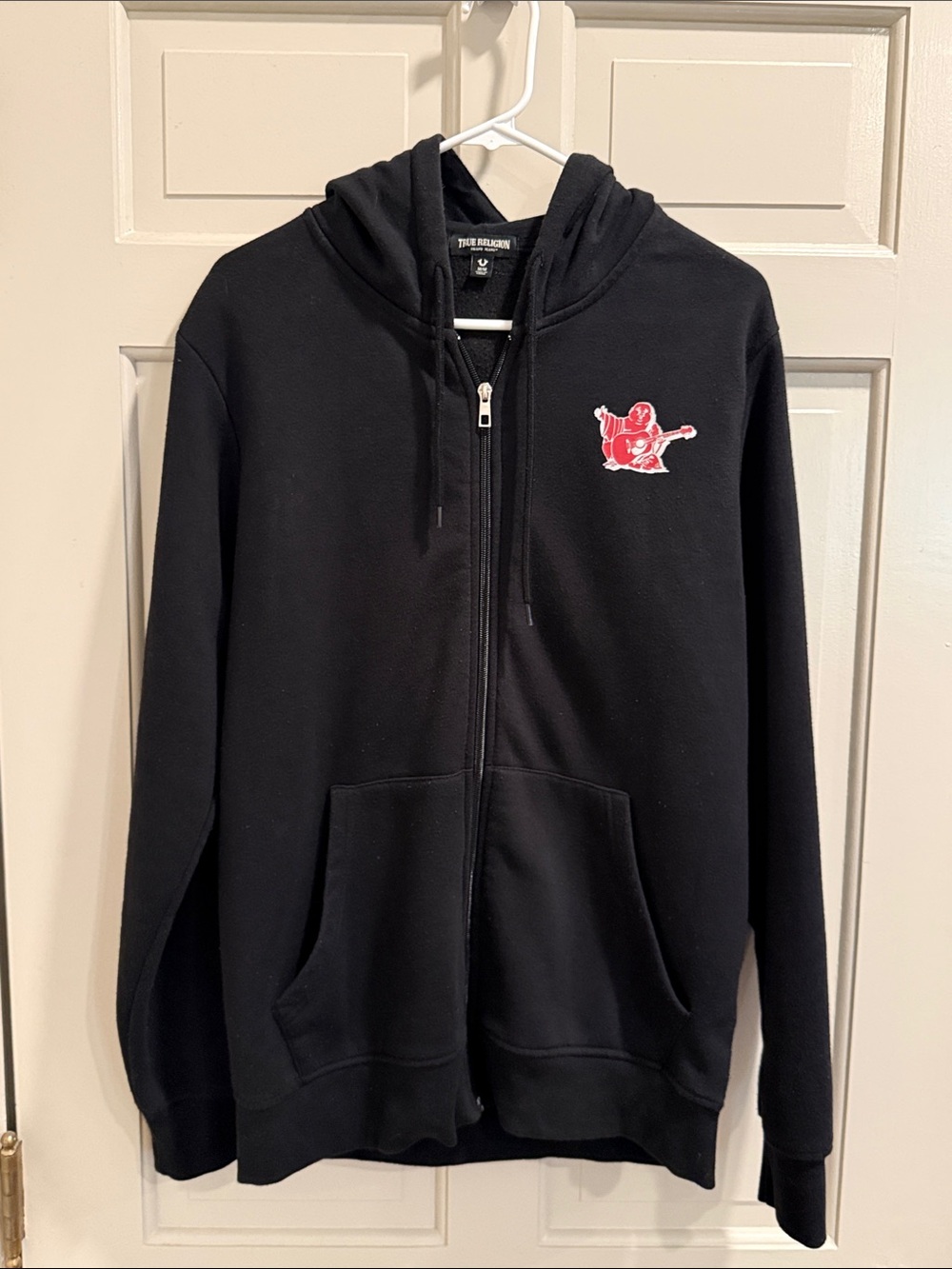 True Religion Radiant Buddha World Tour Black Full-Zip Hoodie Size Medium